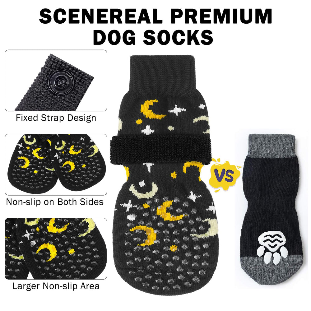 SCENEREAL dog socks protect paws and furniture from scratches.