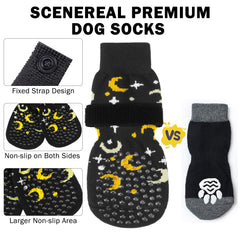 SCENEREAL dog socks protect paws and furniture from scratches.