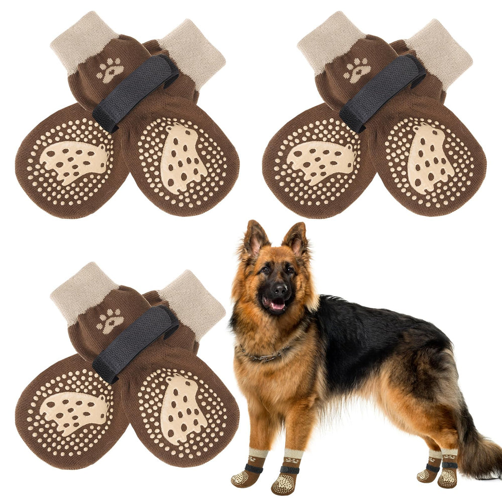 SCENEREAL dog socks with anti-slip traction pattern for secure paw grip.