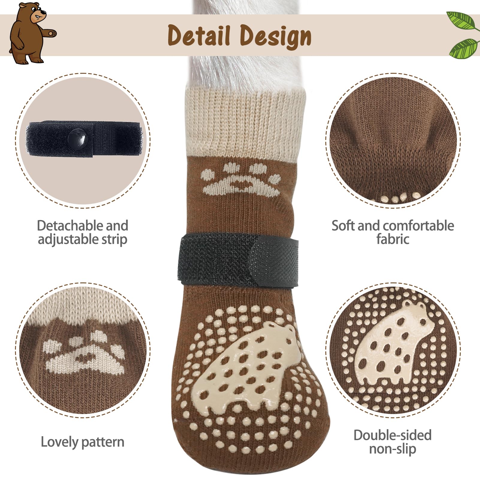 SCENEREAL dog socks available in multiple sizes for many breeds.