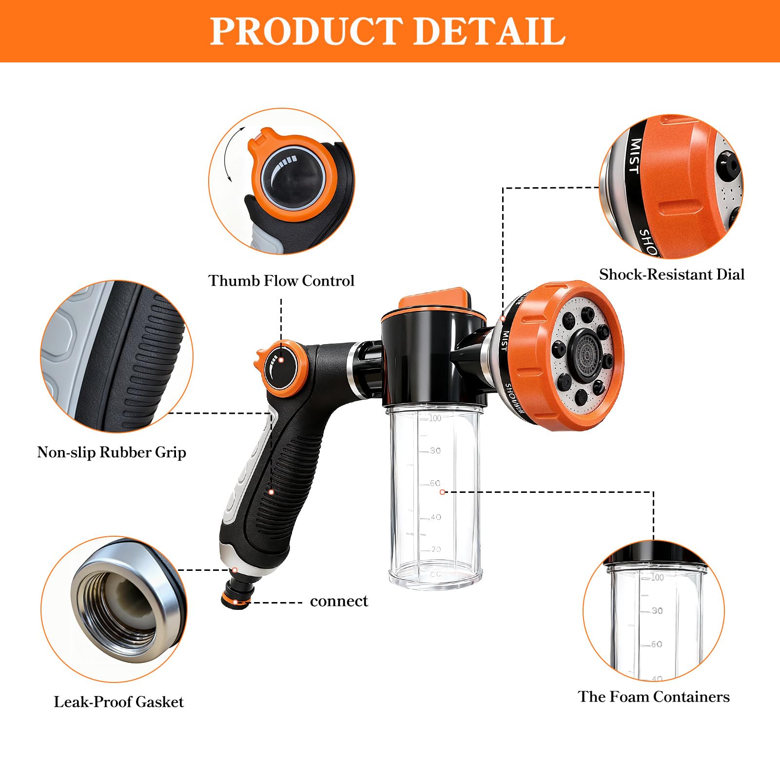 SCHITEC ergonomic design sprayer enables one-handed water control during grooming.