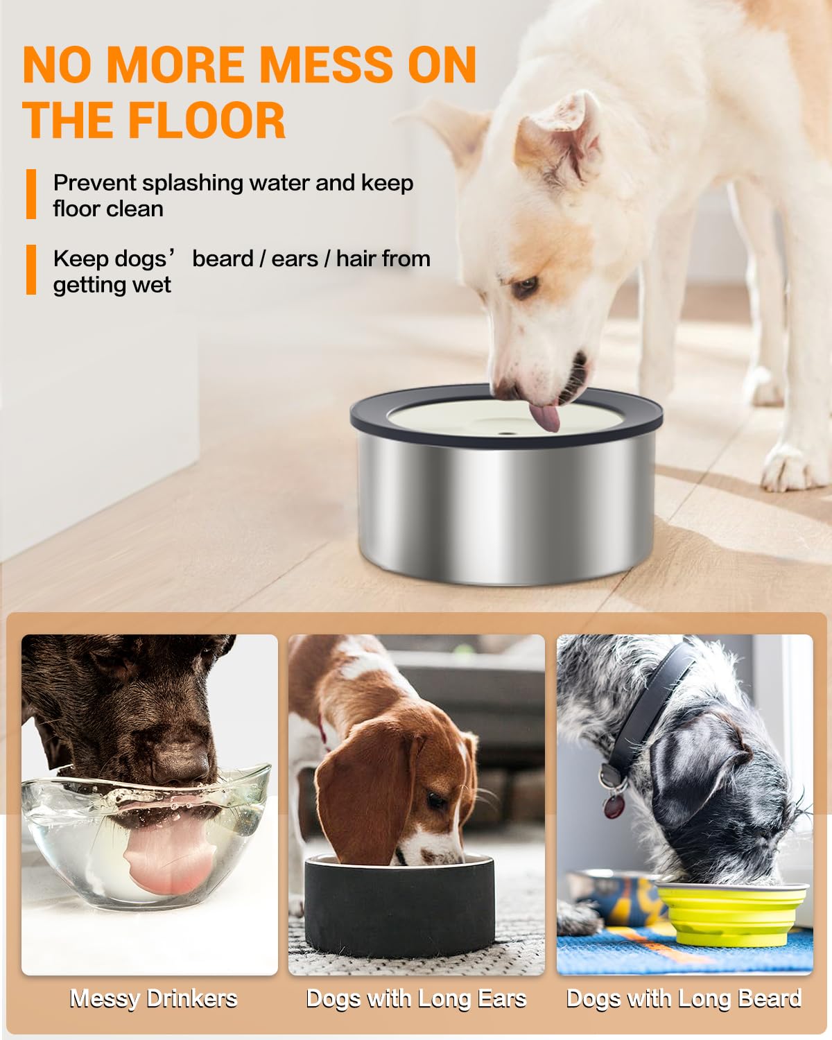 SCHITEC no-drip bowl uses stainless steel and PP for hygienic, easy-clean durability.