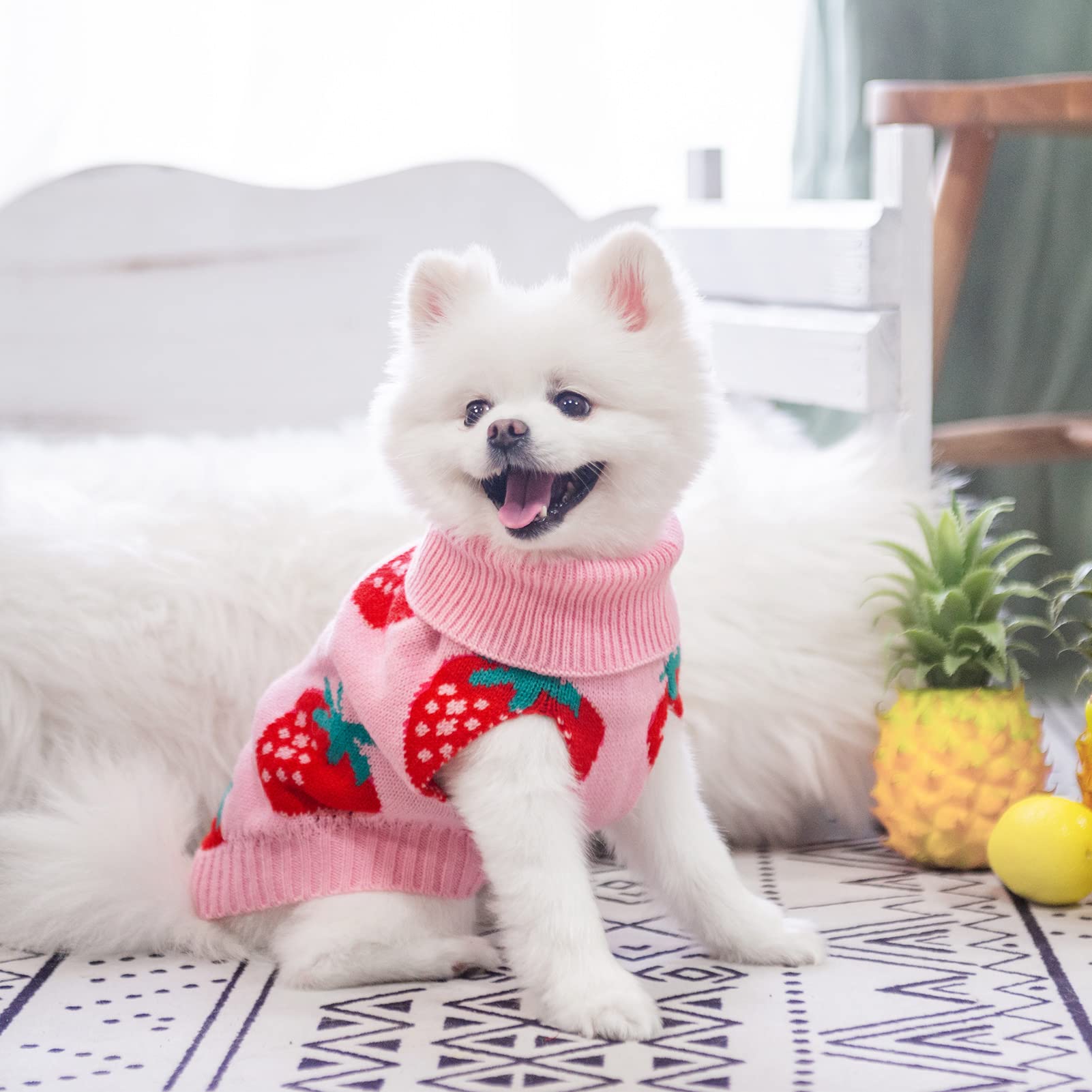 SCIROKKO dog sweater back hole enables leash attachment