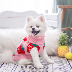 SCIROKKO lapel detail on pink strawberry knit for cozy neck warmth