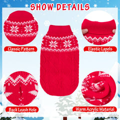 SCIROKKO warm winter dog sweater back view highlights lapels and snug collar