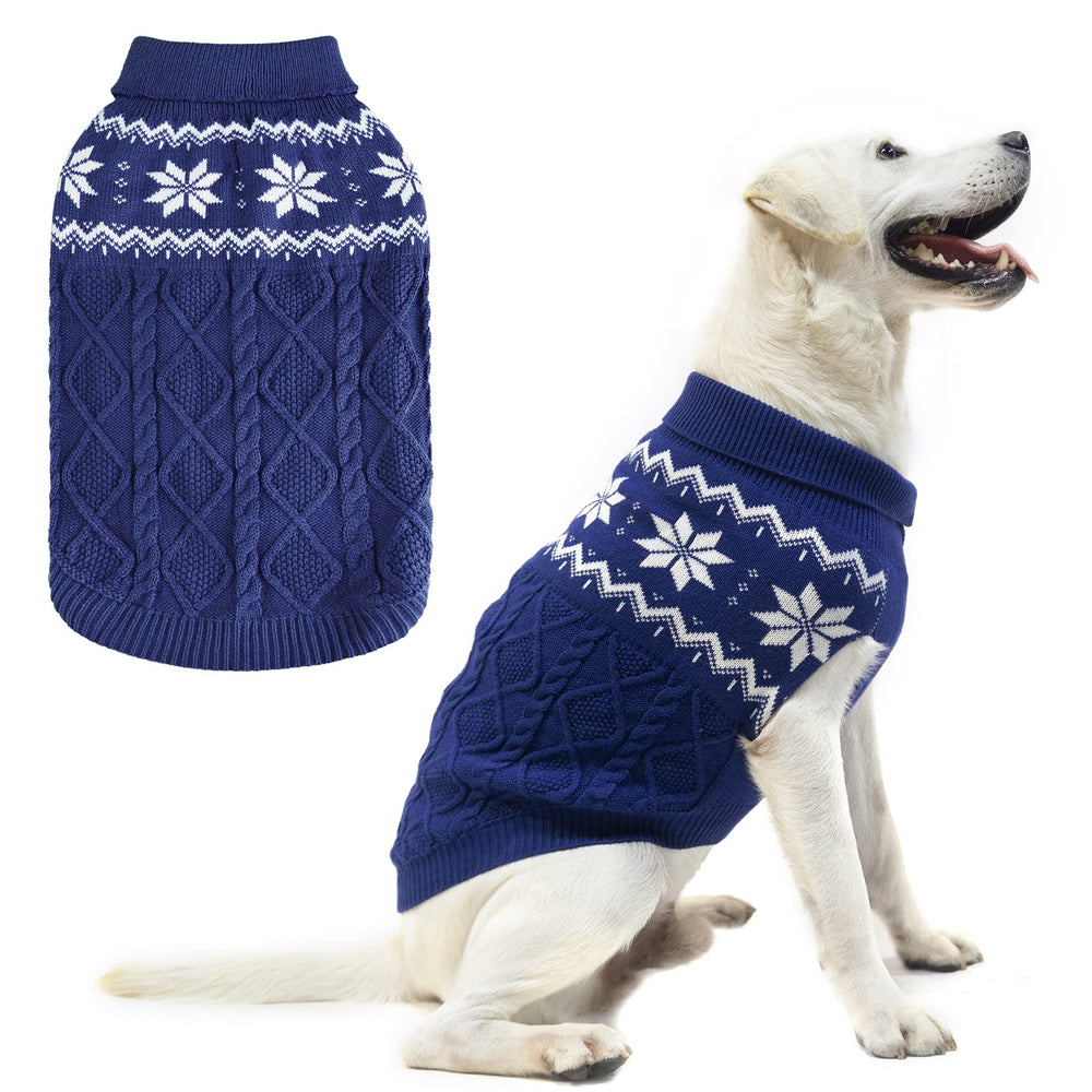 SCIROKKO Warm Winter Dog Sweater with classic knit for cozy outdoor walks.