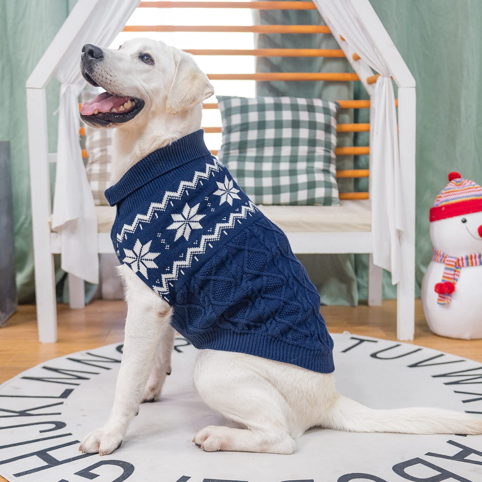 SCIROKKO Warm Winter Dog Sweater pink-blue color options complement coats