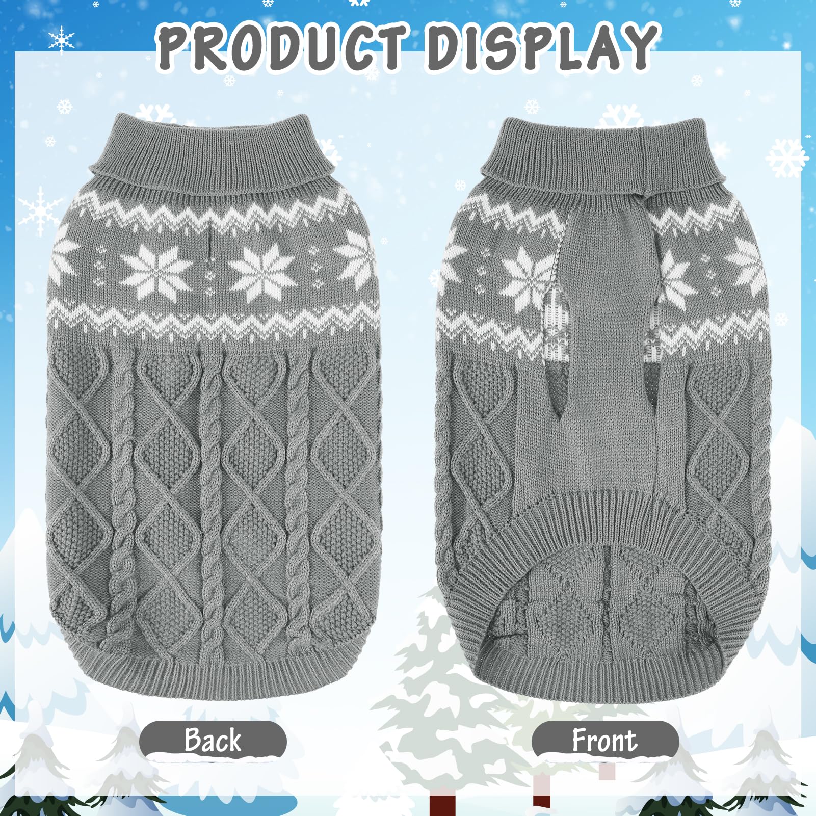 SCIROKKO Warm Winter Dog Sweater neck lapel detail for warmth and style