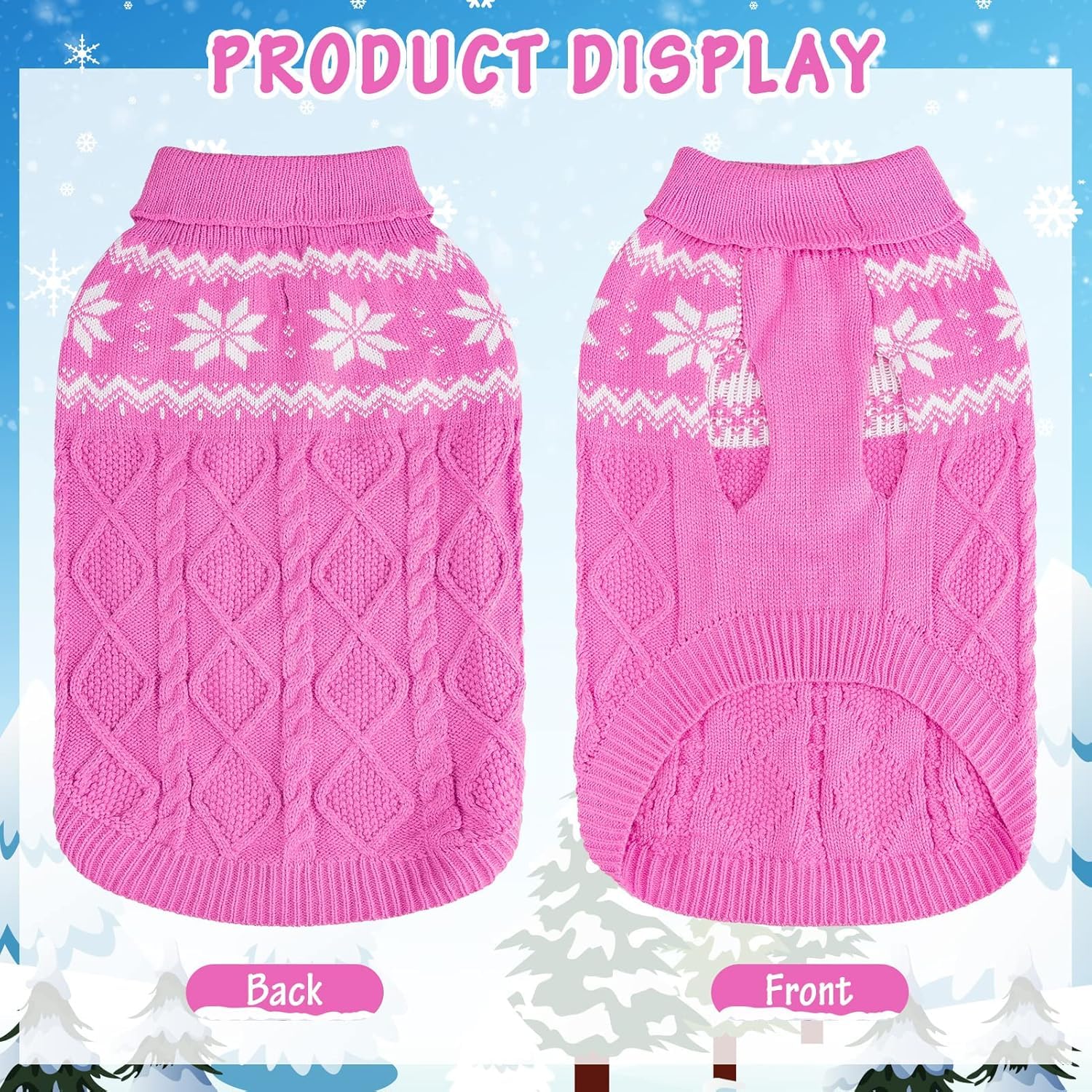 SCIROKKO pink sweater worn on dog during winter strolls demonstrates versatility