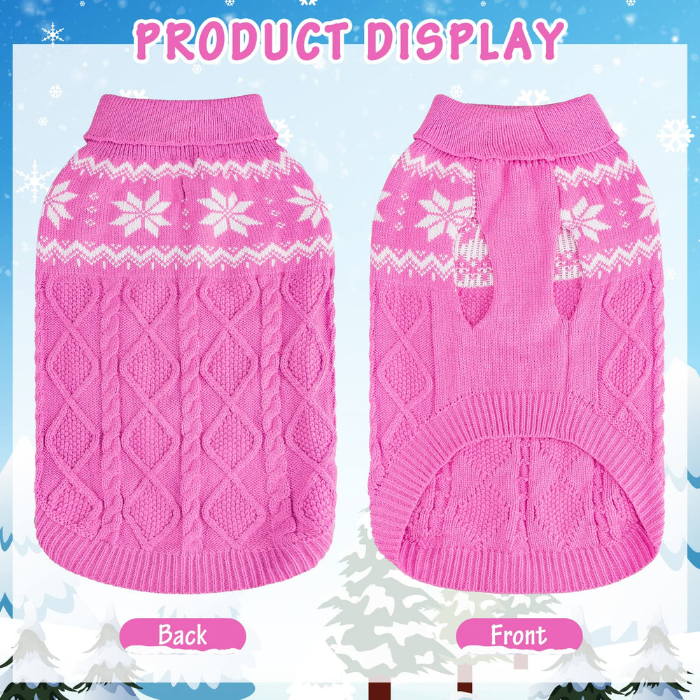 SCIROKKO warm winter pink dog sweater fabric closeup reveals plush acrylic knit