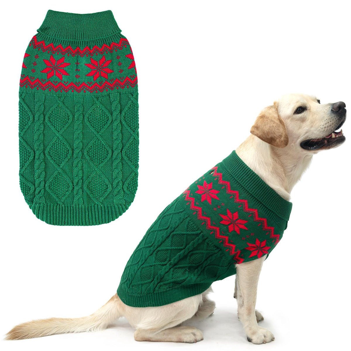 SCIROKKO warm winter pink dog sweater front view delivers cozy warmth for outdoor adventures.