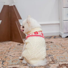 SCIROKKO Warm Winter Pink Dog Sweater neck elasticity for secure, comfortable fit.