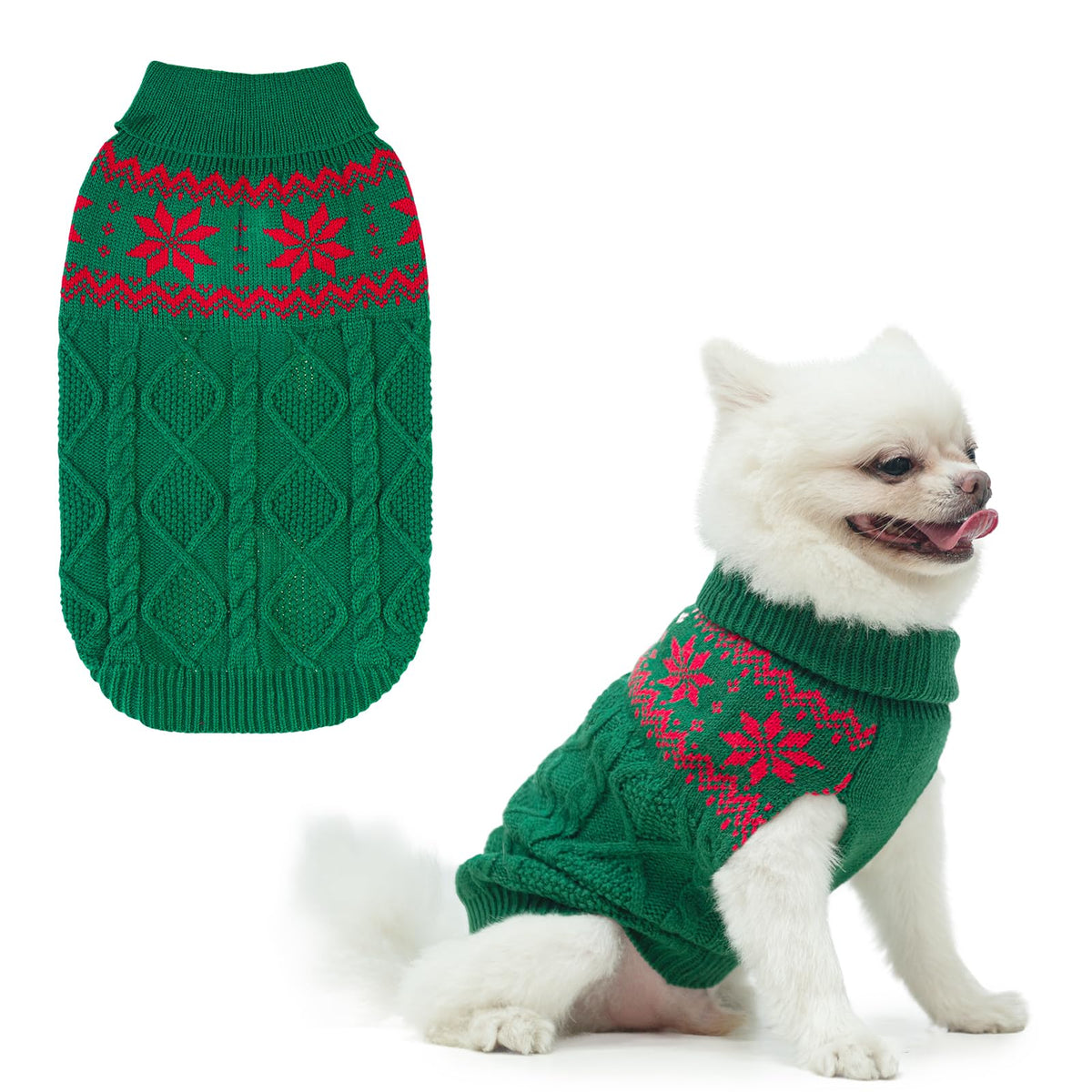 SCIROKKO Warm Winter Dog Sweater front view for cozy outdoor walks