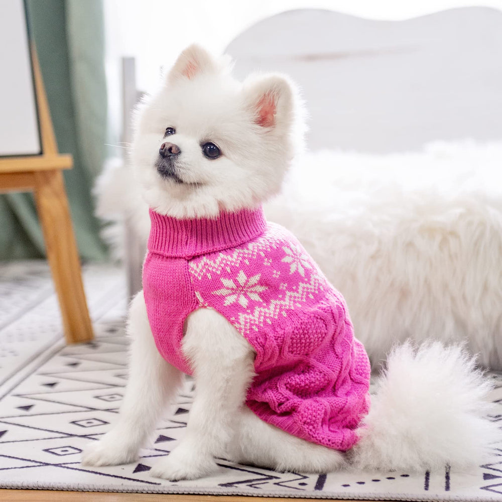 SCIROKKO pink dog sweater elastic neck for secure fit