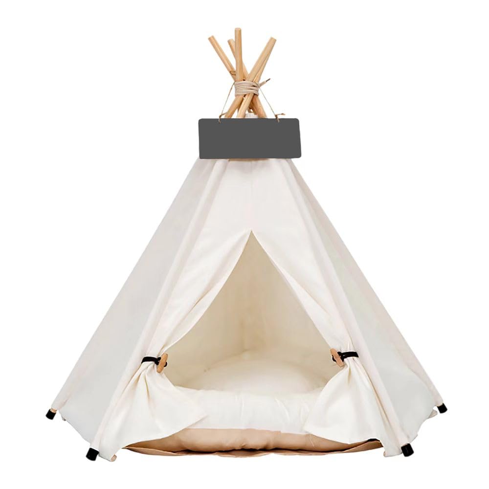 SCNBom Pet Teepee dog tent provides cozy shelter for small dogs up to 15 lbs.