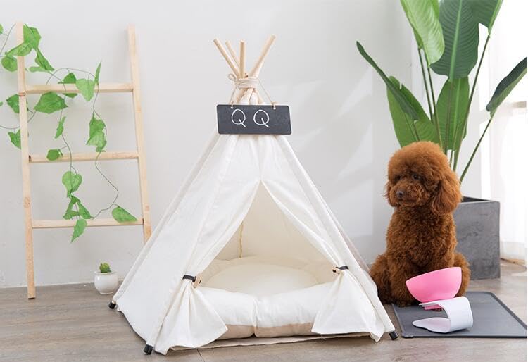 scnbom Pet Teepee thickness cushion emphasizes plush support and easy cleaning.