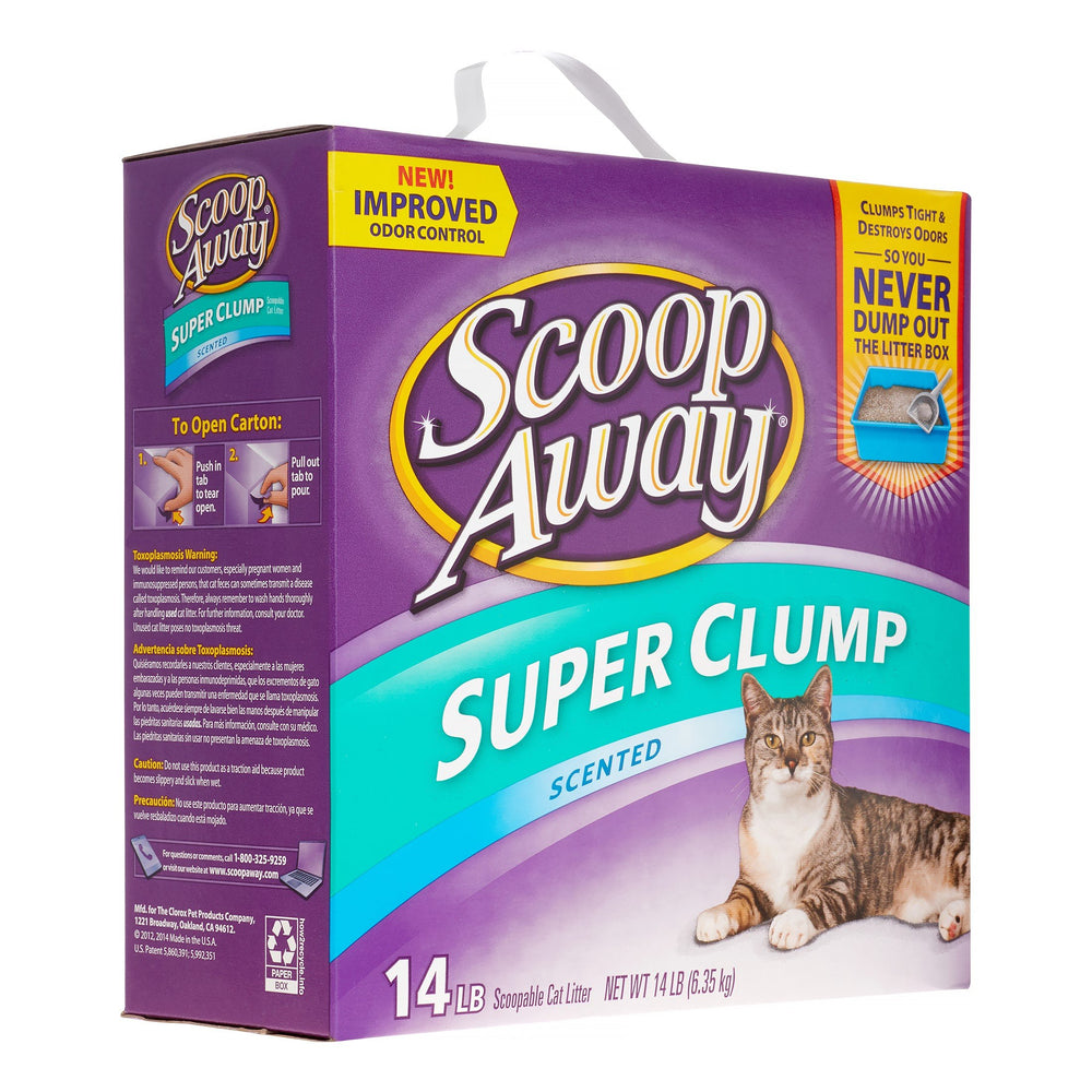 Scoop Away Fresh Scent Clumping Cat Litter closeup shows tight clumps for easy disposal.