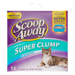 Scoop Away Fresh Scent Clumping Cat Litter in a litter box setup demonstrates odor control and quick scooping.