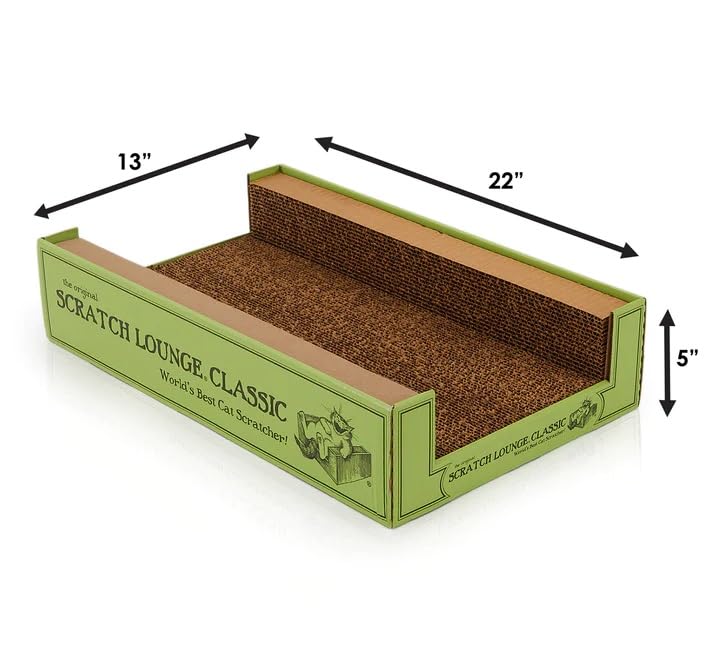 Scratch Lounge XL reversible floor view highlights dual scratching and lounging surfaces.