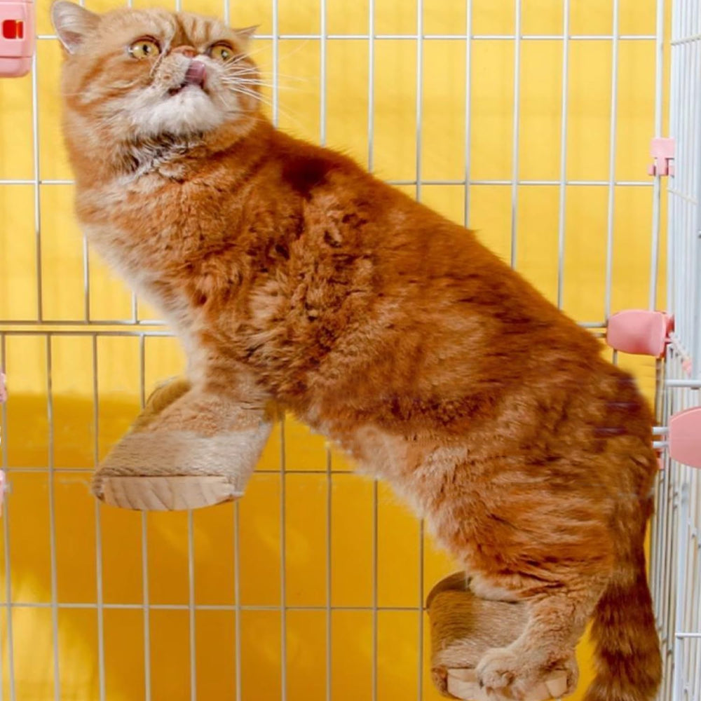 SCSFCVIUS cat climbing steps 2pcs wooden steps wrapped in sisal rope for scratching.
