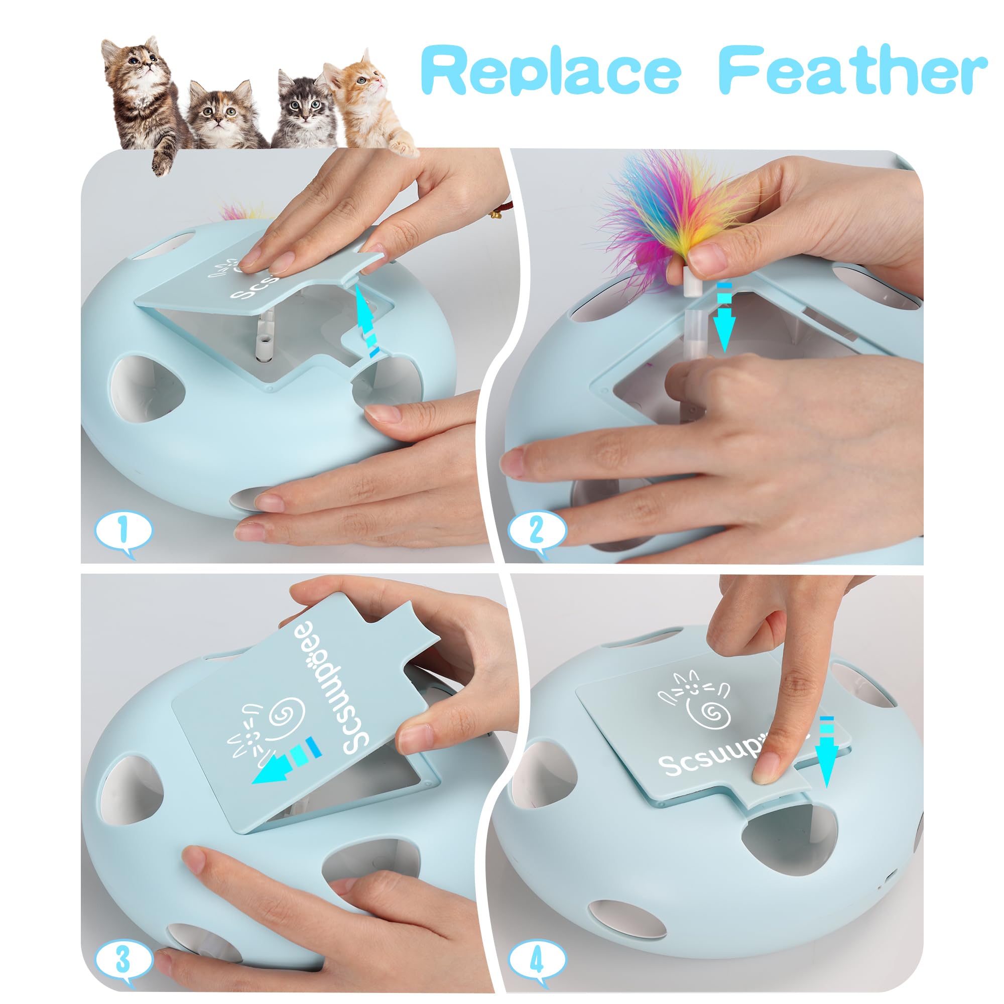 Scsuupoee seven-hole feather movement demonstrates randomized hunting-like action.