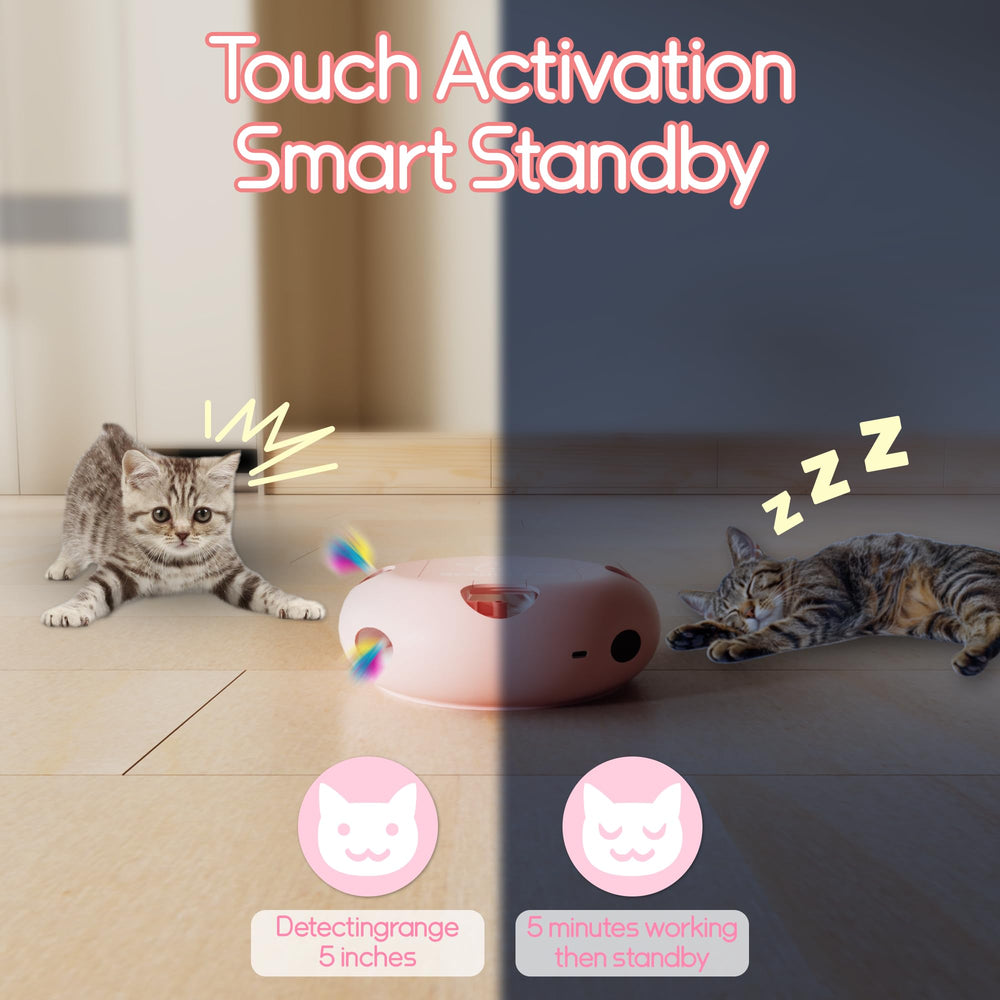 Scsuupoee smart-sensor feature activates when your cat approaches for interactive play