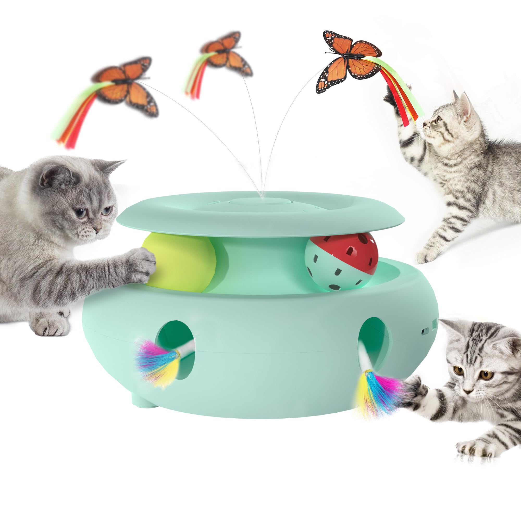 Scsuupoee butterfly flutter toy engages cats with fluttering action for active play