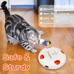 Scsuupoee interactive cat toy demonstrates seven-holes action for curiosity.