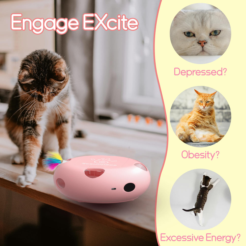 Scsuupoee seven-holes design keeps cats engaged through unpredictable feather movement