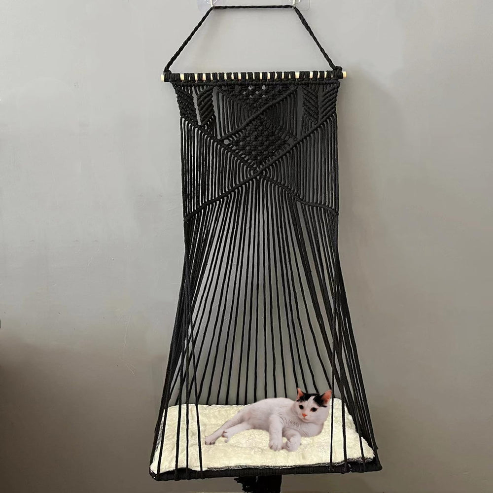 Sdjazl Macrame cat nest included as separate component for versatile cozy hideaway.