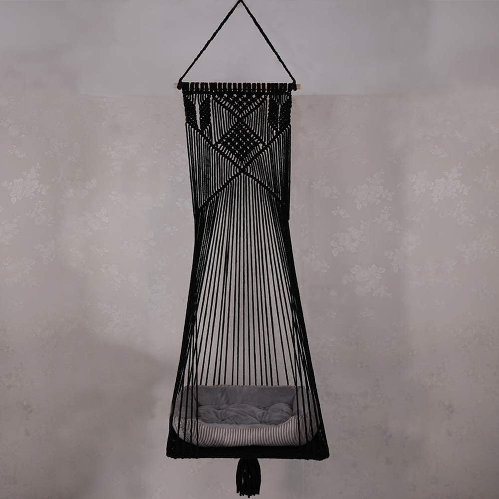 Sdjazl Macrame swing bed cushion assembly demonstrates quick setup and seasonal versatility.