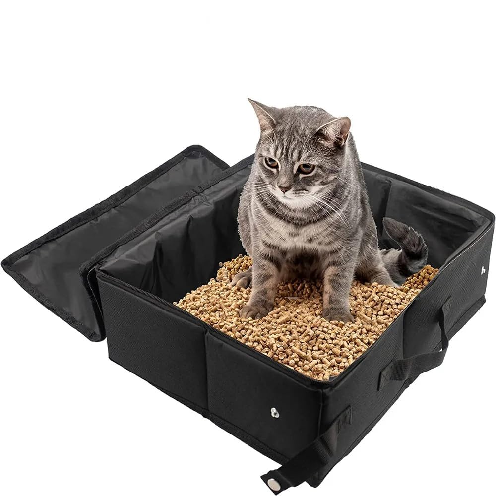 SDYQD portable cat travel litter box lid keeps litter contained during hotel stays.