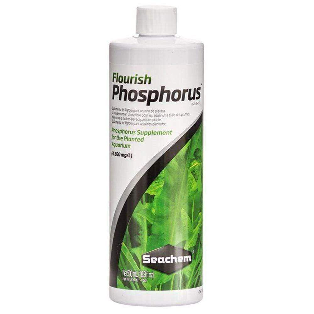 Seachem Flourish Fósforo 500ml, frasco para acuarios plantados, favorece crecimiento de plantas.