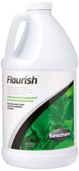 Seachem Flourish bottle cap pour demonstrates easy dosing for aquarium plant nutrition.