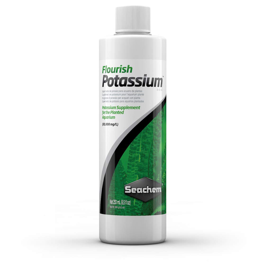 Seachem Flourish Potassium bottle pouring for easy dosing in planted aquariums