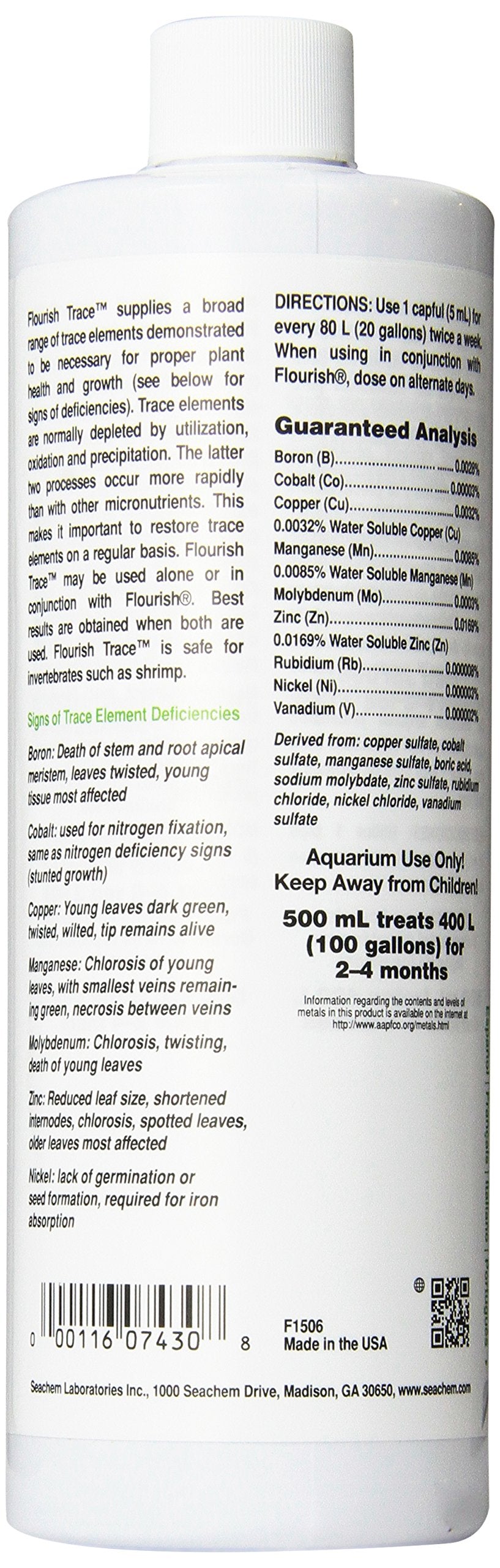 Seachem Flourish Trace Elements dosing bottle with dropper – easy regular supplementation