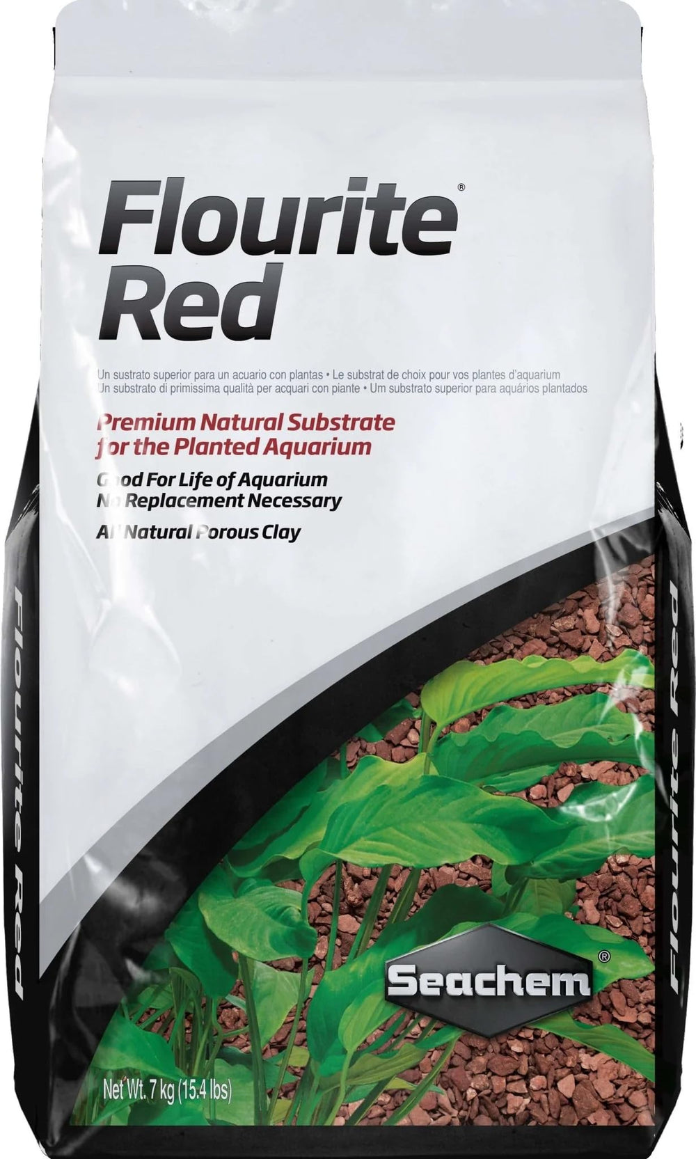 Seachem Flourite Black Clay Gravel pouring into aquarium for natural look and ease of use.