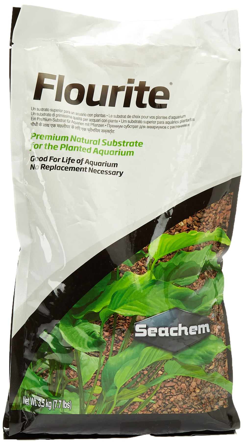 Seachem Flourite Gravel 7lb aquarium-substrate close-up with natural color grains for planted tanks.
