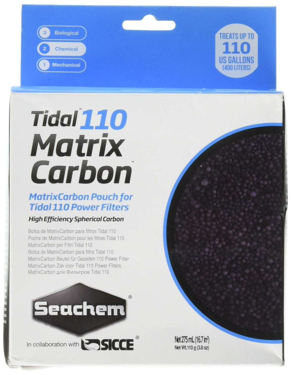 Seachem Matrix Carbon Tidal bead closeup showing spherical structure