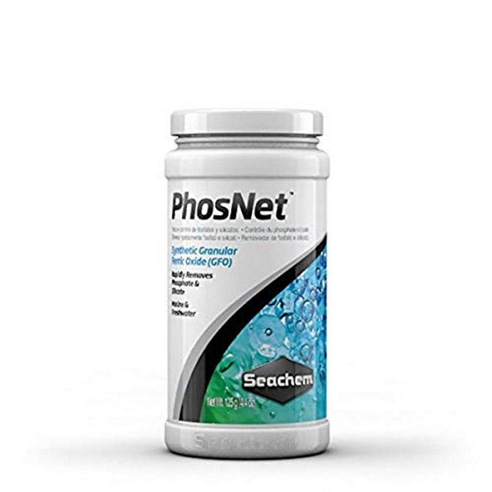 Seachem PhosNet removal action shows rapid phosphate and silicate reduction for clear water.