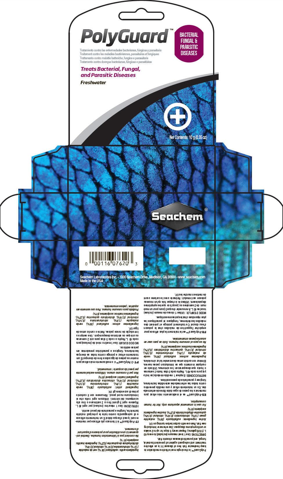 Seachem PolyGuard dosing-vial with clear measurements for precise treatment