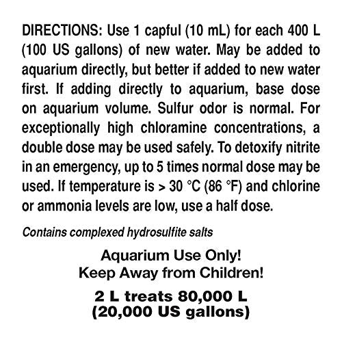 Seachem Prime bottle pour demonstrates easy dosing for rapid water conditioning.
