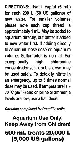Seachem Prime bottle pour illustrates quick dosing for safe water preparation.