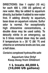 Seachem Prime cap shows precise dosing for tank preparation.