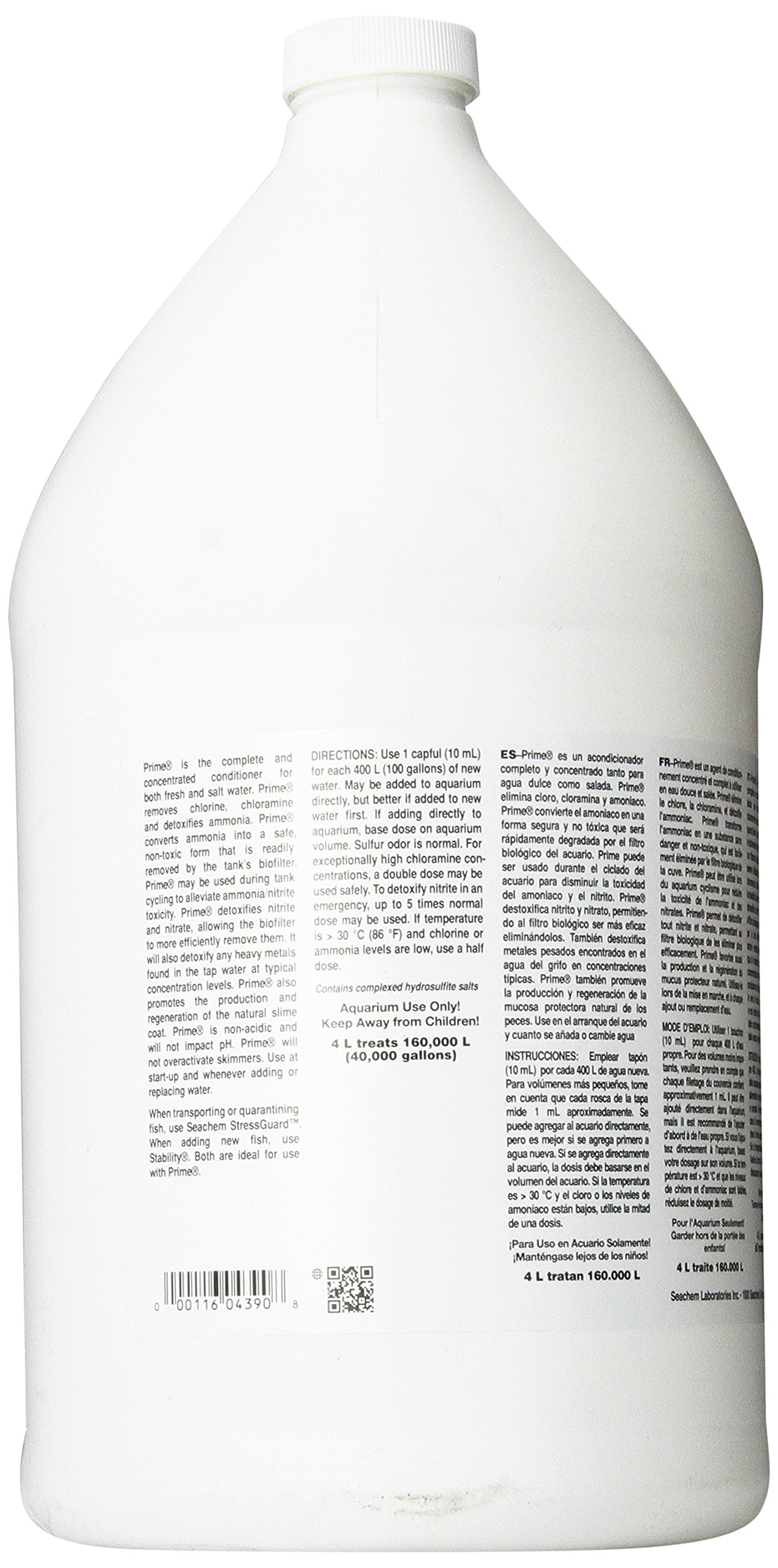Seachem Prime new-water-prep shows conditioner added before filling the tank