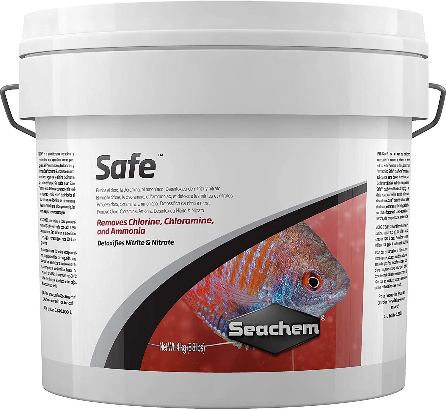 Seachem Safe concentrated dry conditioner bottle pour for safe water conditioning.