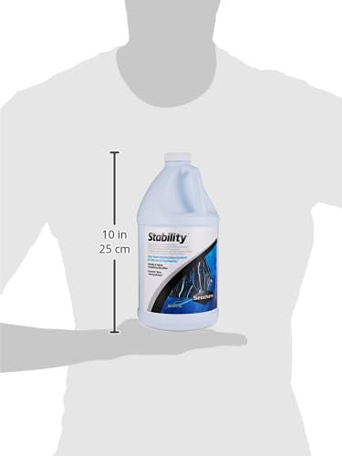 Seachem Stability packaging box illustrating its use with freshwater or marine systems