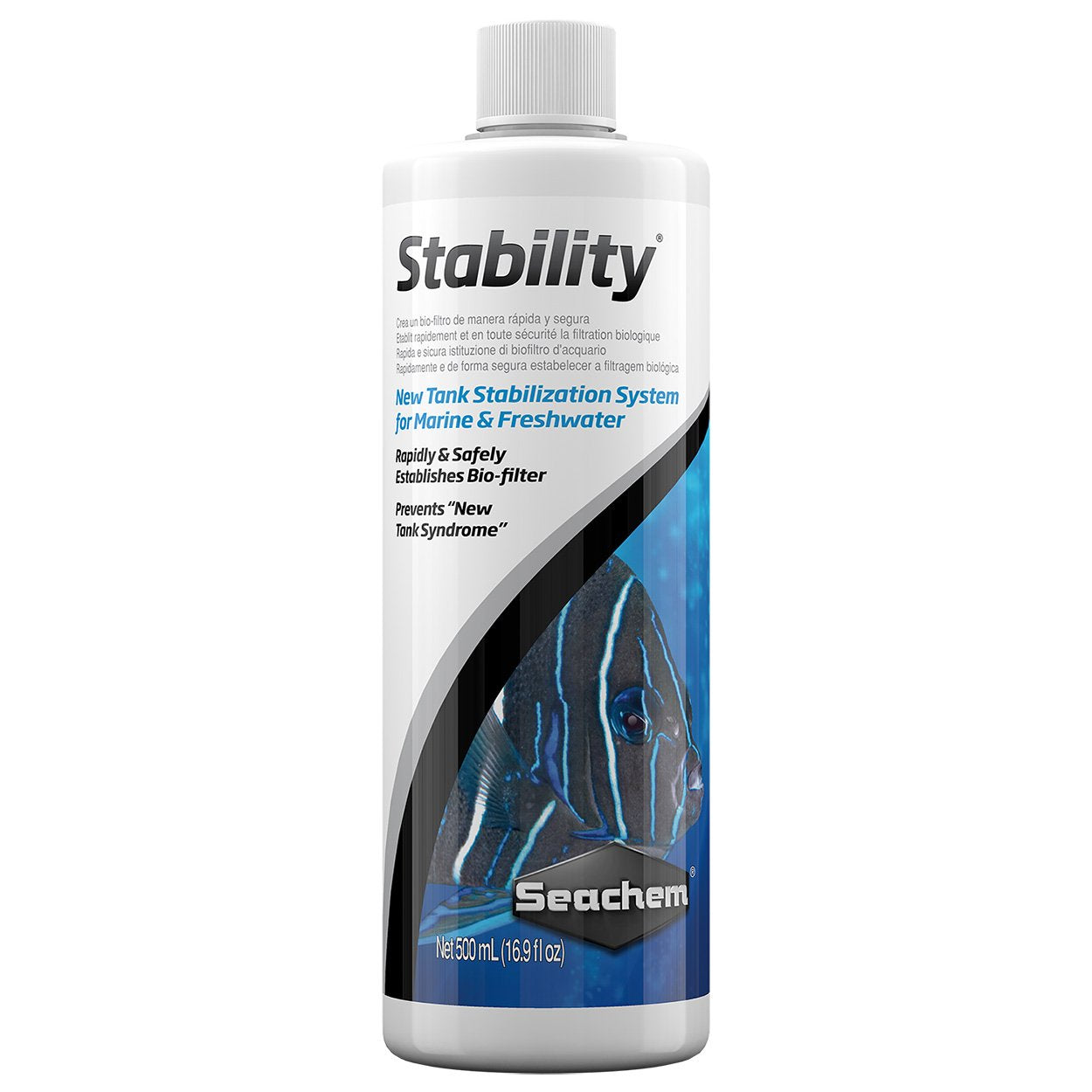 Seachem Stability verter la botella para estabilizar el biofiltro