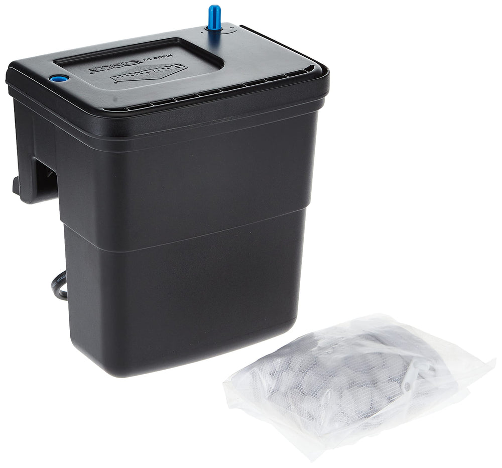 Seachem Tidal Power Filter top view showing maintenance alert and side outlet for easy care.