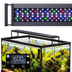 SEAOURA 247 LED aquarium light front view shows vibrant, even illumination for clear viewing